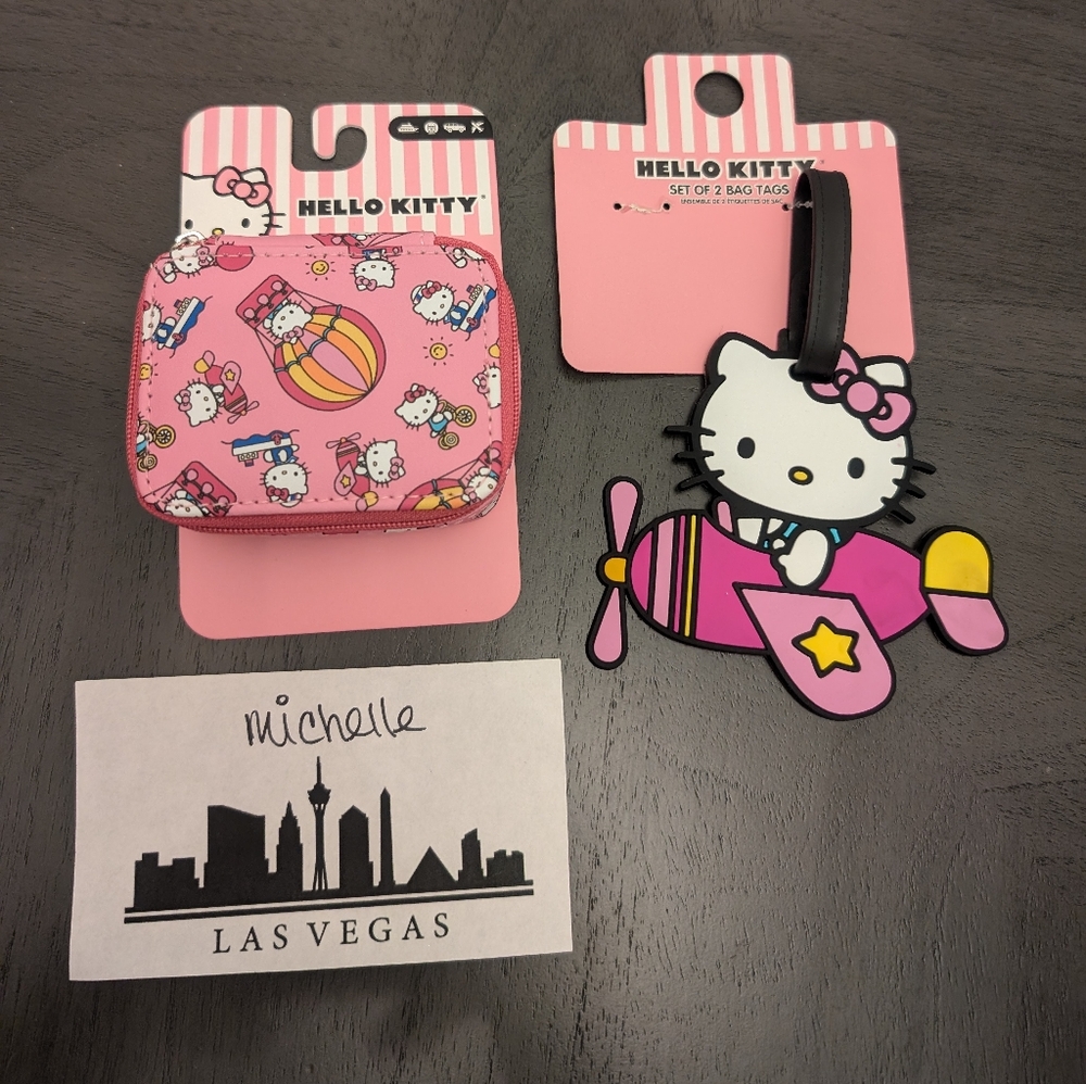 Hello Kitty Travel Pill Case & Luggage Tag NEW
